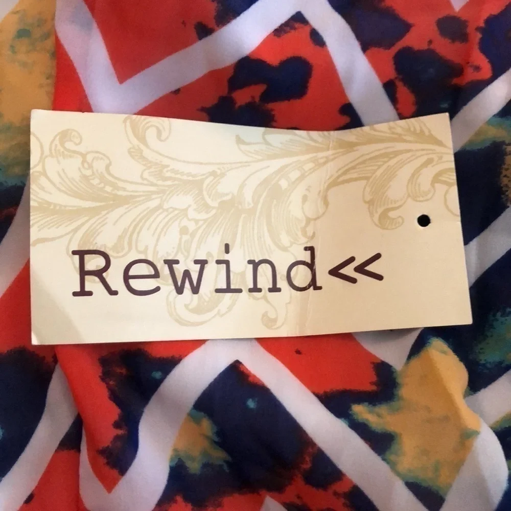 NWT Rewind Colorful White Zig Zag Shorts